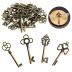 SANNIX 30 PCS Vintage Skeleton Keys Flying Keys Charms with 30 Pairs Dragonfly Wings and 30 Yards Elastic Crystal String for DIY Jewelry Making Wedding Party Favors Room Decor
