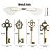 SANNIX 30 PCS Vintage Skeleton Keys Flying Keys Charms with 30 Pairs Dragonfly Wings and 30 Yards Elastic Crystal String for DIY Jewelry Making Wedding Party Favors Room Decor