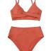 CUPSHE Women's Bikini Sets Two Piece Swimsuit High Waisted V Neck Twist Front Adjustable Spaghetti Straps Bathing Suit