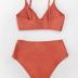 CUPSHE Women's Bikini Sets Two Piece Swimsuit High Waisted V Neck Twist Front Adjustable Spaghetti Straps Bathing Suit