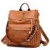 ZOCILOR Fashion Backpack Purse for Women Multipurpose Design Convertible Satchel Handbags and Shoulder Bag PU Leather Travel bag (Brown)
