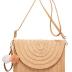 Straw Shoulder Bag Straw Clutch Women Hand-woven PomPom Straw Crossbody Bag Summer Beach Envelope Purse Wallet