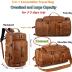 Baosha Stylish Vegan Leather Men Weekender Travel Duffel Tote Bag Backpack Travel Hiking Rucksack Overnight Bag 3-Ways Convertible HB-26 (Brown)
