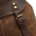 Genuine Leather Canvas waxed Backpack Travel Rucksack Laptop Bag