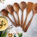 Zulay Kitchen 6-Piece Wooden Spoons for Cooking - Smooth Finish Teak Wooden Utensils for Cooking - Soft Comfort-Grip Wood Spoons for Cooking - Non-Stick Wooden Cooking Utensils - Wooden Spoon Sets