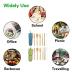 UPTRUST 2 Set Bamboo Cutlery Set Bamboo Travel Utensil Reusable Organic Bamboo Utensil Fork Knife Spoon Chopsticks Straw Cleaning Brush for Travel Picnic School Office（Skyblue& Green）