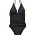 Holipick Women One Piece Swimsuits Tummy Control Bathing Suits Halter Swimwear Sexy V Neck Swim Suit