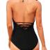 Holipick Women One Piece Swimsuits Tummy Control Bathing Suits Halter Swimwear Sexy V Neck Swim Suit