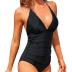 Holipick Women One Piece Swimsuits Tummy Control Bathing Suits Halter Swimwear Sexy V Neck Swim Suit
