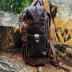 Buffalo Leather Backpack Multi Pockets Daypack Travel Laptop Bag for Men Women