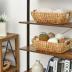 StorageWorks Hand-Woven Jumbo Storage Baskets with Wooden Handles, Water Hyacinth Wicker Baskets for Organizing, 2 Pack