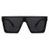 SOJOS Square Big Sunglasses Women Thick Frame Flat Top Mirrored Sunnies Shades Goggle Siamese Lens SJ2117