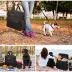 Modoker Dog Travel Bag Dog Travel Kit for a Weekend Away Set Includes Pet Travel Bag Organizer for Accessories, 2 Collapsible Dog Bowls, 2 Travel Dog Food Container (Black)