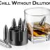 Whiskey Stone Gift Set - Stainless Steel Whiskey Stones with Revolver Freezer Base, Reusable Ice Cube for Whiskey Gift Set for Men, Dad, Husband, Boyfriend(Silver)