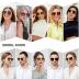 SOJOS Trendy Oversized Square Metal Frame Sunglasses for Women Men Flat Mirrored Lens UV Protection Sunglasses SJ1146