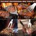 Grill Set BBQ Tools Grilling Tools Set Gifts for Men, 34PCS Stainless Steel Grill Accessories with Aluminum Case,Thermometer, Grill Mats for Camping/Backyard Barbecue,Grill Utensils Set for Dad