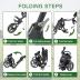 KVV 3 Wheel Golf Push Cart Ultra Lightweight Smallest Folding Size, New-Version Scorecard Holder