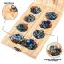 AMEROUS Wooden Mancala Board Game Set - Folding Board - 72+8 Bonus Multi Color Glass Stones - Gift Package - Mancale Instructions, Portable Travel Board Game for Kids and Adults