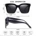 Vintage Women Oversized Sunglasses Designer Luxury Square Sun Glasses UV400 Protection Flat Lens