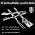 GRILLART Grill Tools Grill Utensils Set - 3PCS BBQ Tools, Stainless Barbeque Grill Accessories - Spatula/Tongs/Fork, with Insulated Glove, Ideal BBQ Set Grilling Tools for Outdoor Grill, Gifts for Men