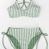 CUPSHE Women's 2 Piece Bikini Set Back Braided Straps with Reversible Bottom