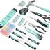 Amazon Basics Household Tool Kit With Storage Case, 142 Piece, Turquoise, 13.39 x 9.25 x 2.95 inch