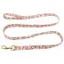 Beirui Custom Flower Girl Dog Collar and Leash Set for Female Dogs- Floral Pattern Engraved Pet Collars with Personalized Gold Buckle(Orange Pattern,S)