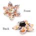 Beirui Custom Flower Girl Dog Collar and Leash Set for Female Dogs- Floral Pattern Engraved Pet Collars with Personalized Gold Buckle(Orange Pattern,S)