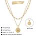 Yoosteel Gold Initial Necklaces for Women Girls, 14K Gold Plated Dainty Layering Paperclip Link Chain Necklace Personalized Coin Initial Layered Gold Necklaces for Women