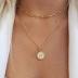 Yoosteel Gold Initial Necklaces for Women Girls, 14K Gold Plated Dainty Layering Paperclip Link Chain Necklace Personalized Coin Initial Layered Gold Necklaces for Women
