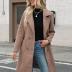 Bankeng Women Winter Wool Blend Camel Mid-Long Coat Notch Double-Breasted Lapel Jacket Outwear (Camel,M)
