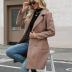 Bankeng Women Winter Wool Blend Camel Mid-Long Coat Notch Double-Breasted Lapel Jacket Outwear (Camel,M)