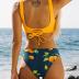 CUPSHE Women's Bikini Swimsuit Front Cross Lace Up Two Piece Bathing Suit
