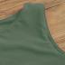 Women's Cut Out Tie Knot Front Scoop High Neck Tank Crop Top Bikini Swimsuit Top Only