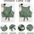 Women's Cut Out Tie Knot Front Scoop High Neck Tank Crop Top Bikini Swimsuit Top Only
