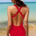 Upopby Women's One Piece Athletic Swimsuit Crisscross Sports Training Racerback Swimwear Plus Size Slimming Bathing Suit
