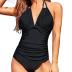 Tempt Me Women One Piece Swimsuits Tummy Control Halter Bathing Suits Sexy Ruched Slimming Swimwear