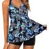 Yonique Two Piece Tankini Swimsuits for Women with Shorts Halter V Neck Bathing Suits Flowy Twist Front Swimwear