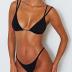 Women's Sexy Thong Bottom Two Piece Bikini Double Shoulder Straps Cute Swimsuit Triangle Bathing