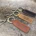 PERSONALIZED Leather KEYCHAIN, Coordinates Key Chain, 3rd Anniversary, Gift for Birthday, Keyfob, Best Gift Brown