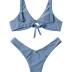 Verdusa Women's Twist Front High Cut Thong Two Piece Bikini Set Swimsuit