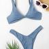 Verdusa Women's Twist Front High Cut Thong Two Piece Bikini Set Swimsuit