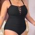 Yonique Women Plus Size One Piece Swimsuits Tummy Control Bathing Suits Vintage Swimwear