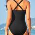 Yonique Women Plus Size One Piece Swimsuits Tummy Control Bathing Suits Vintage Swimwear