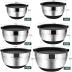 Umite Chef Mixing Bowls with Airtight Lids，6 piece Stainless Steel Metal Nesting Storage Bowls, Non-Slip Bottoms Size 7, 3.5, 2.5, 2.0,1.5, 1QT, Great for Mixing & Serving(Black)