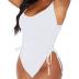 Viottiset Women's Ruched High Cut One Piece Swimsuit Tummy Control Bathing Suit Monokini