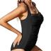 Aqua Eve Women Tummy Control Bathing Suits Halter One Piece Swinsuits Ruched Mesh Vintage Swimwear