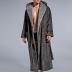 SlumberMee Mens Fleece Plush Robe with Hood Ultra Soft Fluffy Full Length Long with Pockets Luxurious House Coat (Dark Gray, M)