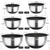 Wildone Mixing Bowls with Airtight Lids, 22 PCS Stainless Steel Nesting Bowls, with 3 Grater Attachments, Scale Marks & Non-Slip Bottom, Size 5, 4, 3, 2,1.5, 0.63QT, Ideal for Mixing & Prepping