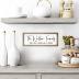 Personalized Framed Wooden Family Name Sign (6" x 18", Weathered Grey Frame, White Background)